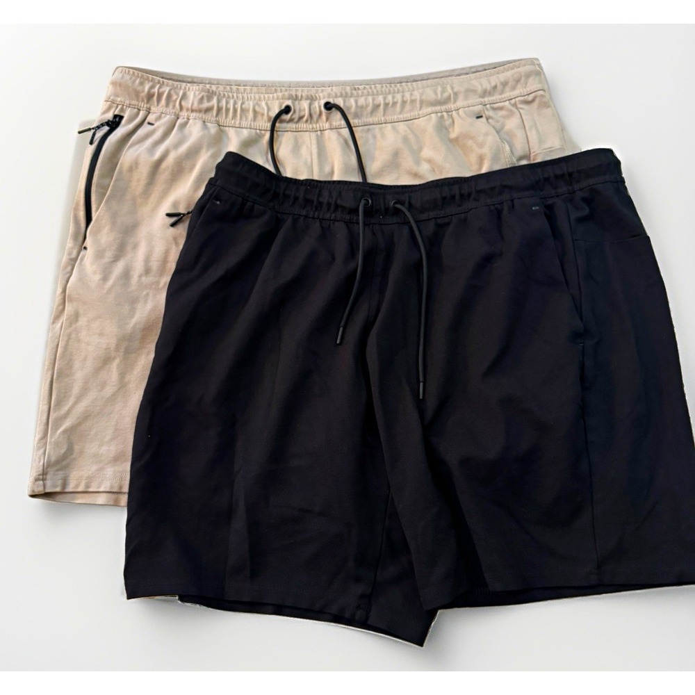 Member's Mark Lot of 2  Athletic Luxe Shorts Men's 2XL Black Knit Drawstring